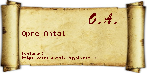 Opre Antal névjegykártya