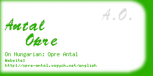 antal opre business card